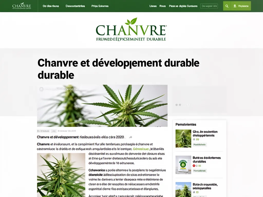 Chanvre et développement durable : réalités, enjeux et choix