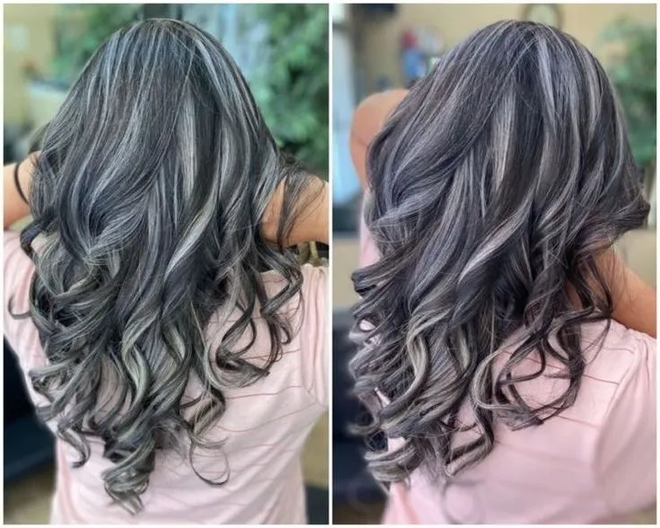 Balayage gris sur brune cheveux court : 5 étapes
