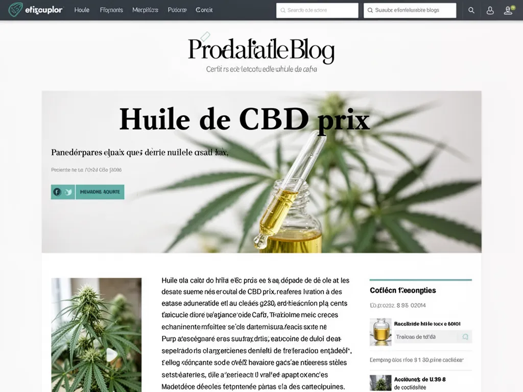 Huile de CBD: le prix juste en 2026, sans bullshit